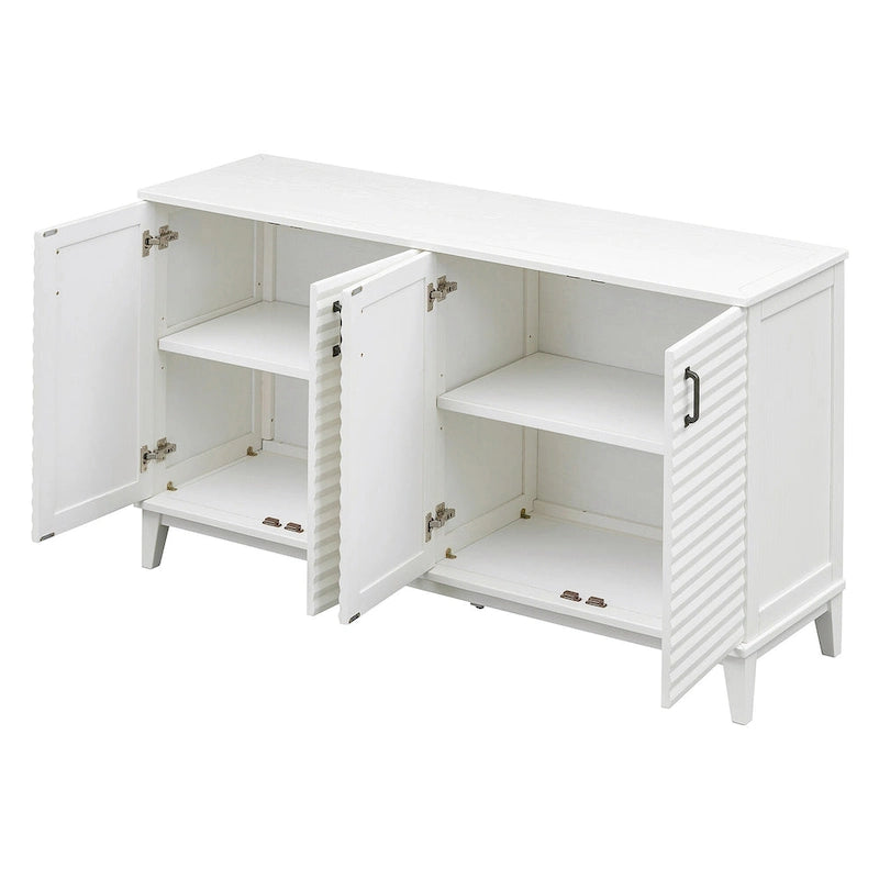 Sideboard with 4 Door Large Storage Buffet with Adjustable Shelves