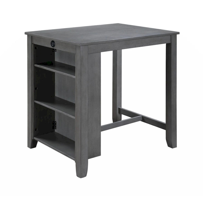 Graham 36 3-Piece Finish Small Space Counter Height Dining Table with Shelves and 2 Chairs
