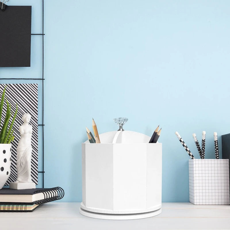  Swiveling Stationery Organizer - White