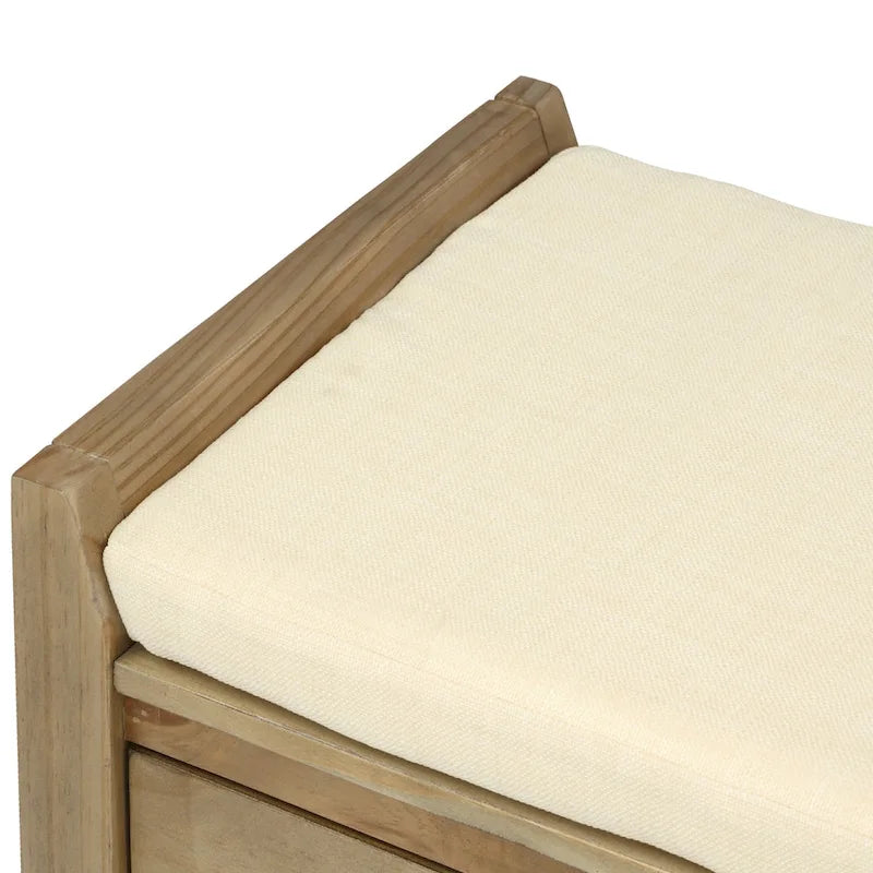 Shoe Rack with Cushioned Seat and Drawers, Multipurpose Entryway Storage Bench
