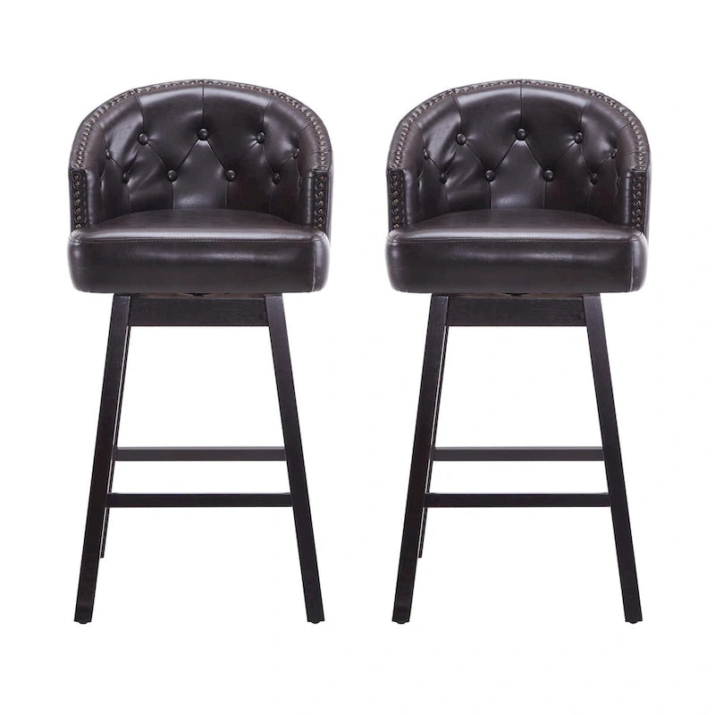 Moore Modern Rubberwood Swivel 33.25-Inch Barstool (set of 2) by