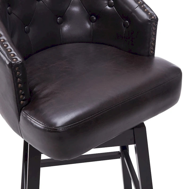Moore Modern Rubberwood Swivel 33.25-Inch Barstool (set of 2) by