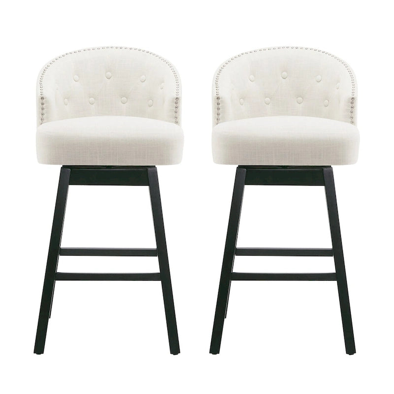 Moore Modern Rubberwood Swivel 33.25-Inch Barstool (set of 2) by