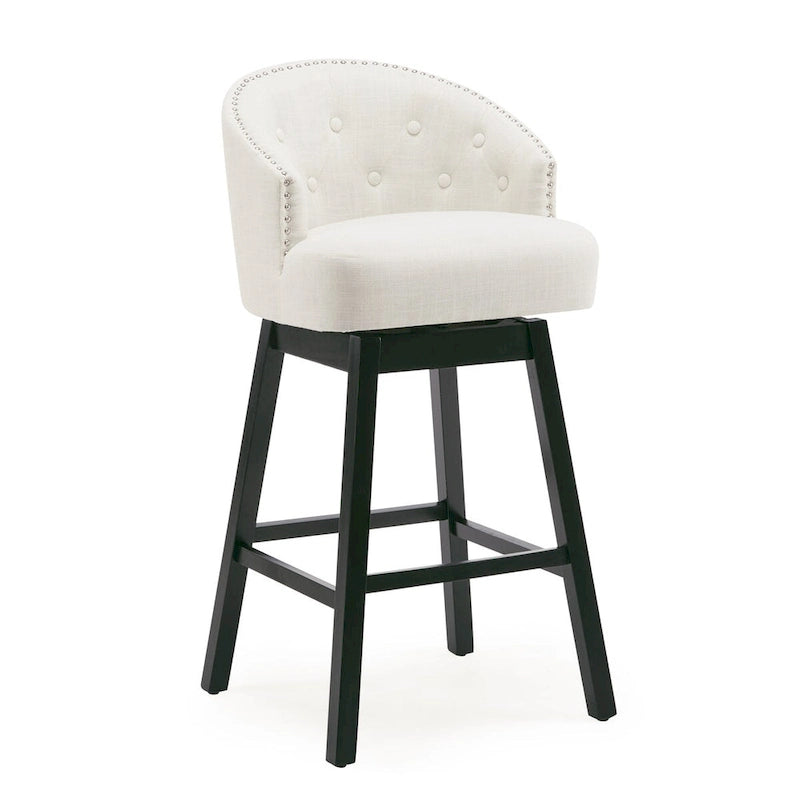 Moore Modern Rubberwood Swivel 33.25-Inch Barstool (set of 2) by